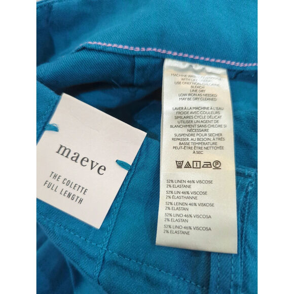 Maeve Anthropologie The Colette Full Length Linen Blend Pants NWT - Picture 6 of 6